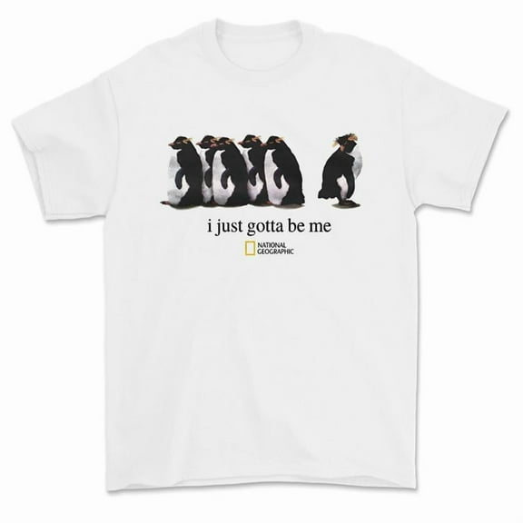 Funny Penguin Graphic Tee - 'I Just Gotta Be Me' Wildlife Design - 100% Cotton Unisex Shirt for Animal Lovers & Gift Giving
