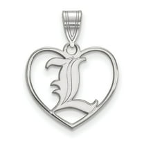 Women's Louisville Cardinals Sterling Silver Script Logo Heart Pendant