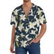 thumbnail image 1 of Balery Lilies Flowers Camisa Casual de Manga Corta con Botones para Hombre, Texturizada, Estilo Cubano, para Playa, Verano-3X-Large, 1 of 5