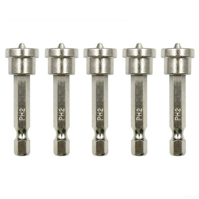 5Pcs 50mm Plasterboard Screws Locating Screwdriver Bits PH2 Drywall Dimpler Bits