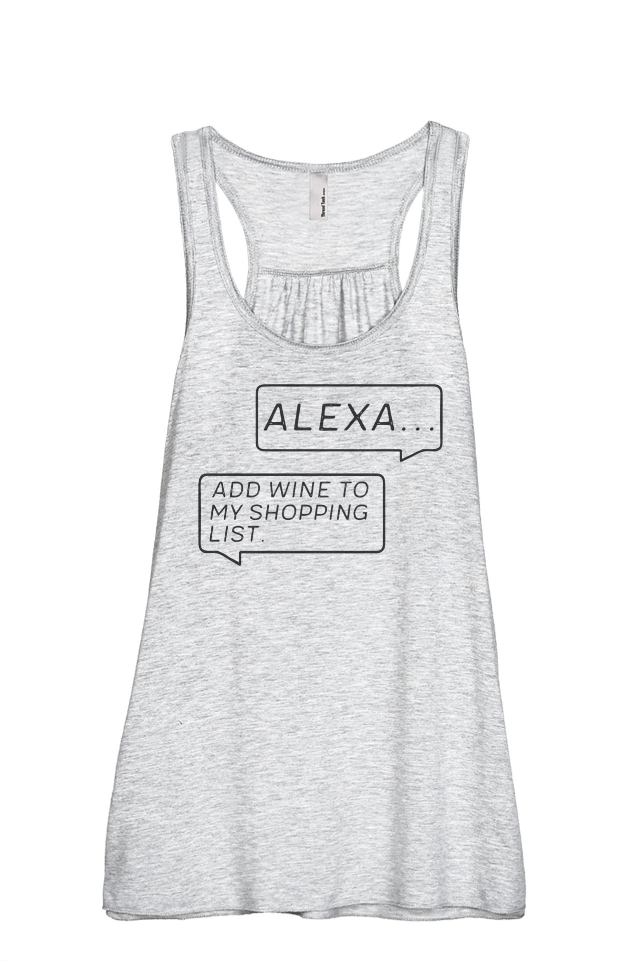 Til sandheden St Tage en risiko Alexa Add Wine To My Shopping List Women's Fashion Sleeveless Flowy  Racerback Workout Yoga Tank Top Sport Grey Medium - Walmart.com