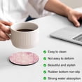 thumbnail image 3 of Christmas Coasters Set of 2, Absorbent Coasters for Drinks, Pink Watercolor Snowflakes Pattern Winter Coaster for Desk Coffee Table Protection, Home Decor House Warming Gifts 4", 3 of 8