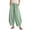 Green, variant on Women's Lace Hem Wide Leg Pants, Elastic Tie Waist, Side Pockets, Relaxed Fit