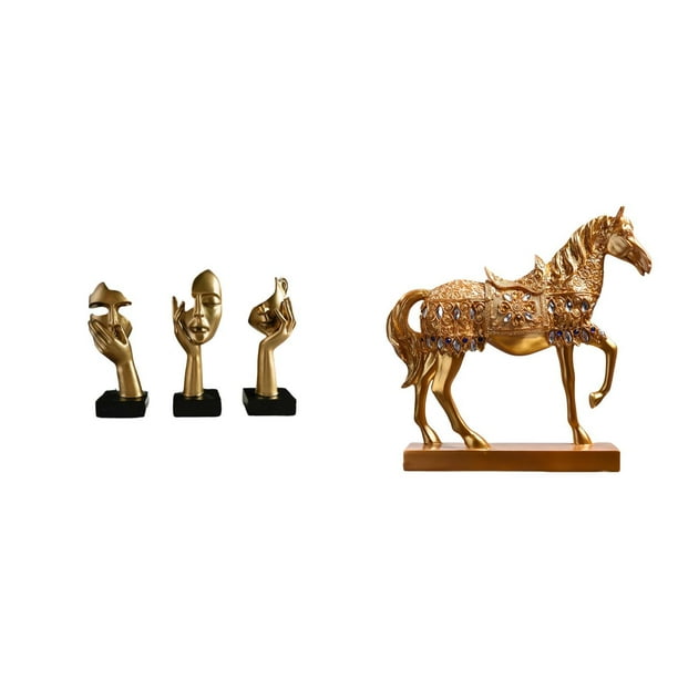 Estatuas De Resina De Caballos Pensadores, Esculturas De Arte Abstracto, Decoración De Mesa, Figuras De Animales Grabadas, Recuerdos Artesanales Para La Oficina, Estantería, Sala De Estar,