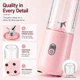 thumbnail image 3 of Portable Blender for Juices & Smoothies with 6 Blades Powerful Performances Fusion Mini Juicer, USB Rechargeable Mini Blender Cup for Kitchen Sports Travel and Outdoor Activities - 14 oz, 3 of 6