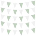 thumbnail image 2 of 42 Pcs Triangle Pennant Flags Bunting Banner for Birthdays, Showers & Party Decorations – Lightweight Hanging Garland in Avocado Green and White, 2 of 2