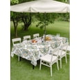 thumbnail image 4 of Outdoor Tablecloths with Umbrella Hole & Zipper, Vintage Abstract Tablecloth Rectangle 60x84 Inch, Retro Floral Texture Green Waterproof Table Cloth, Patio/Pool/Picnic Table Covers, 4 of 8