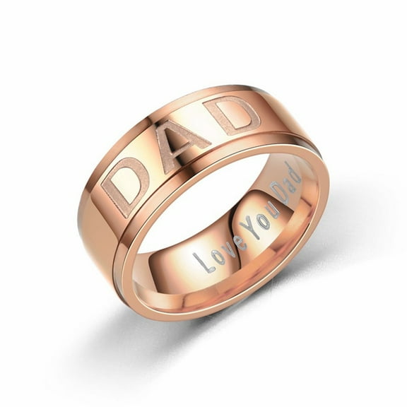 TIHLMK Ring for Men Fashion Letter DAD Ring Men's Titanium Steel Ring Jewelry Ring 1pc