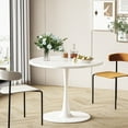 thumbnail image 3 of Cvortll 31.5 inch Round Dining Table - Stylish Circle Design with MDF Top and Sturdy Metal Base for Kitchen, Dining Room, or Breakfast Nook, White Circle Table, 3 of 10
