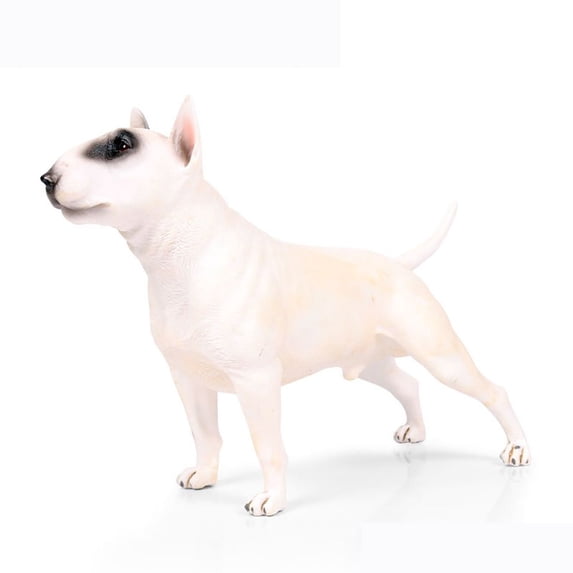 Realistic Fairy Farden Educational Toy Micro Landscape Lifelike Puppy Bull Terrier Models Early Learning Pet Dog Figurines WHITE