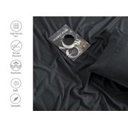 Queen Black Brushed Bed Sheets, 4-Piece 2400 Thread Count Luxury Soft Bed Sheet Sets