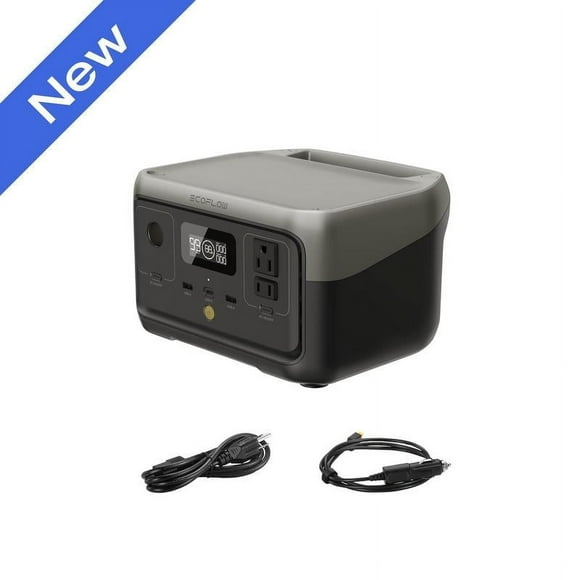 RIVER 2, 243Wh / 256Wh, 300W Up to 600W AC Output, EcoFlow Portable Power Station LiFePO4 Battery/ 1 Hour Fast Charging, 2 AC Outlets