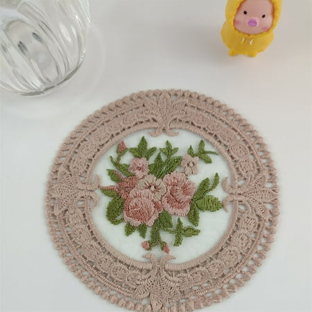 

Ana European Retro Lace Coaster Exquisite Insulation Table Mat Decoration 11cm