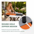 thumbnail image 4 of Round Outdoor Tablecloth with Umbrella Hole and Zipper, Burnt Orange Black Grey Tablecloth with Elastic Waterproof, Modern Irregular Geometric Abstract Patio Table Covers for 55" - 60" Pool Tables, 4 of 9