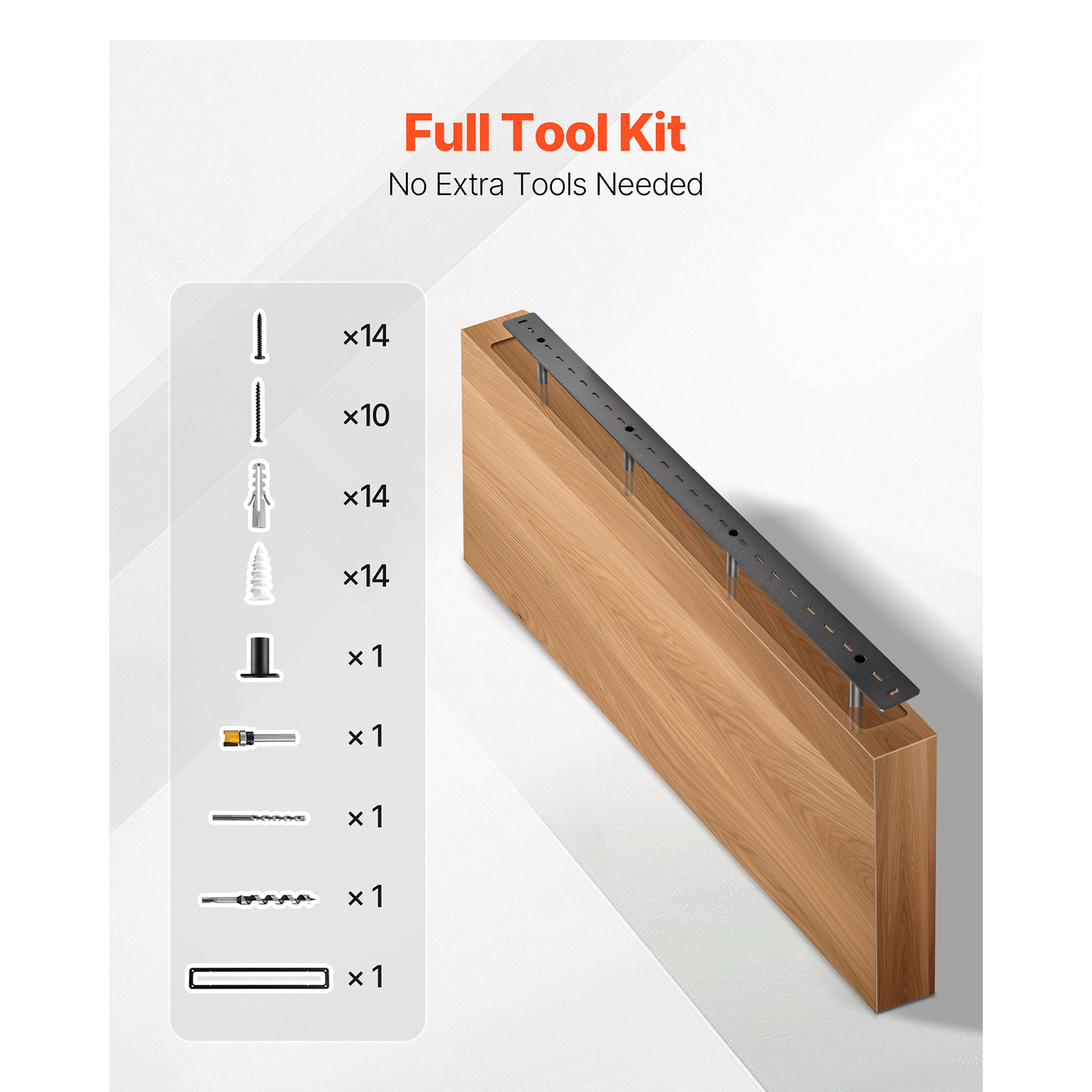 KFFKFF Floating Shelf Bracket 1 Pack, 230 lbs/104 kg Load Capacity, 46x6.2x3 inch / 1168.4x157.4x76.2 mm, Durable Hidden Shelf Support, Wall-Mounted Invisible Shelf Bracket