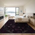 thumbnail image 3 of ODIKA 9'x12' Washable Area Rug Low Pile, Flatwoven, Gothic Maximalist Purple Magenta Decorative Flourish Pink Flower for Great Room, Indoor Concept, Large Living, 3 of 7
