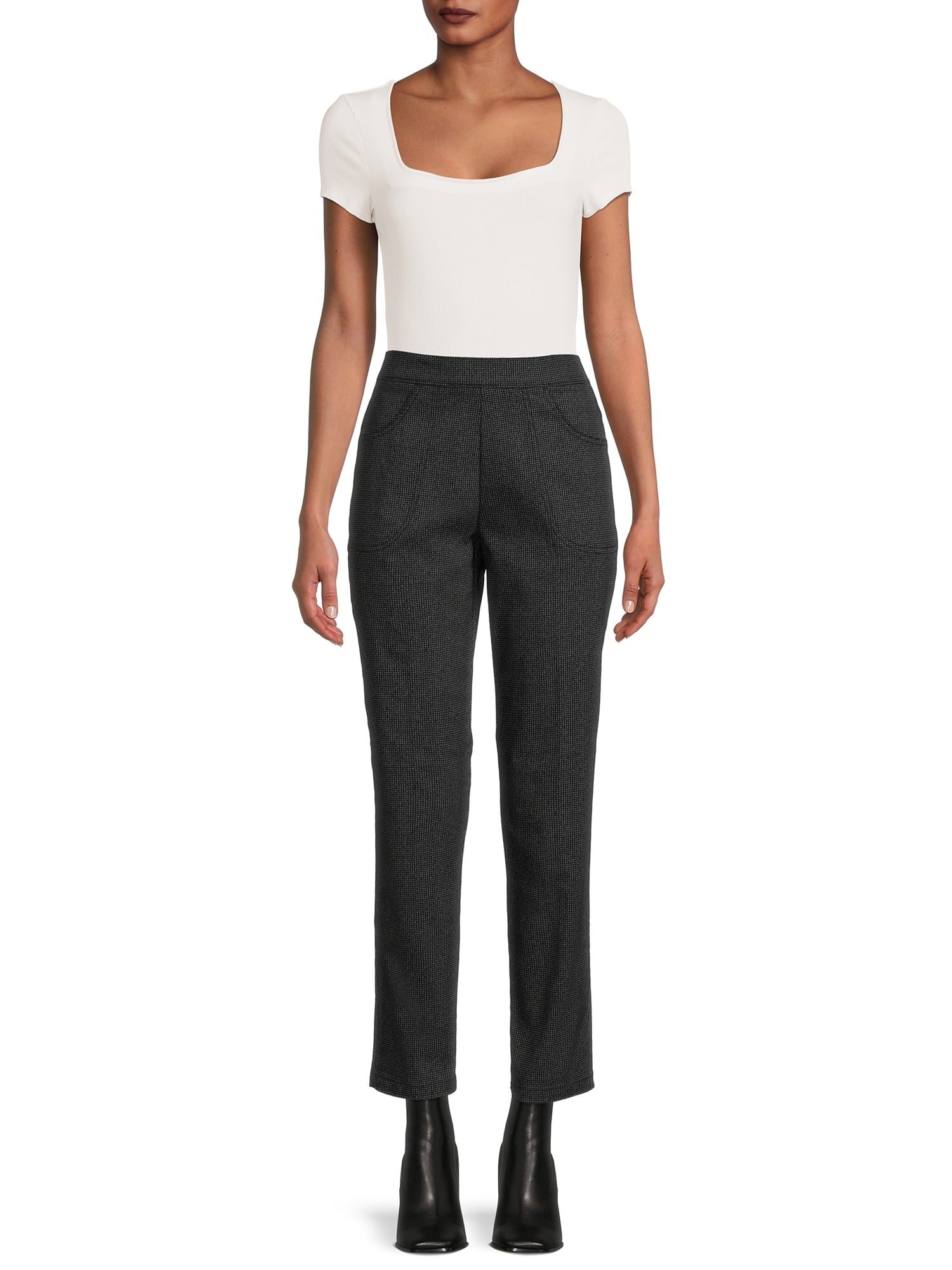 RealSize Women's Stretch Pull On Pants with Pockets, 29" Inseam for Regular, Sizes XS-XXL
