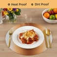 thumbnail image 4 of Dark Burnt Orange Grey Ombre Round 13 Inch Placemats Set of 4, Farmhouse Gradient Minimalist HeatResistant Non Slip Place Mats for Dining Table, Wipeable Braided Kitchen Table Mats for Housewarming, 4 of 9