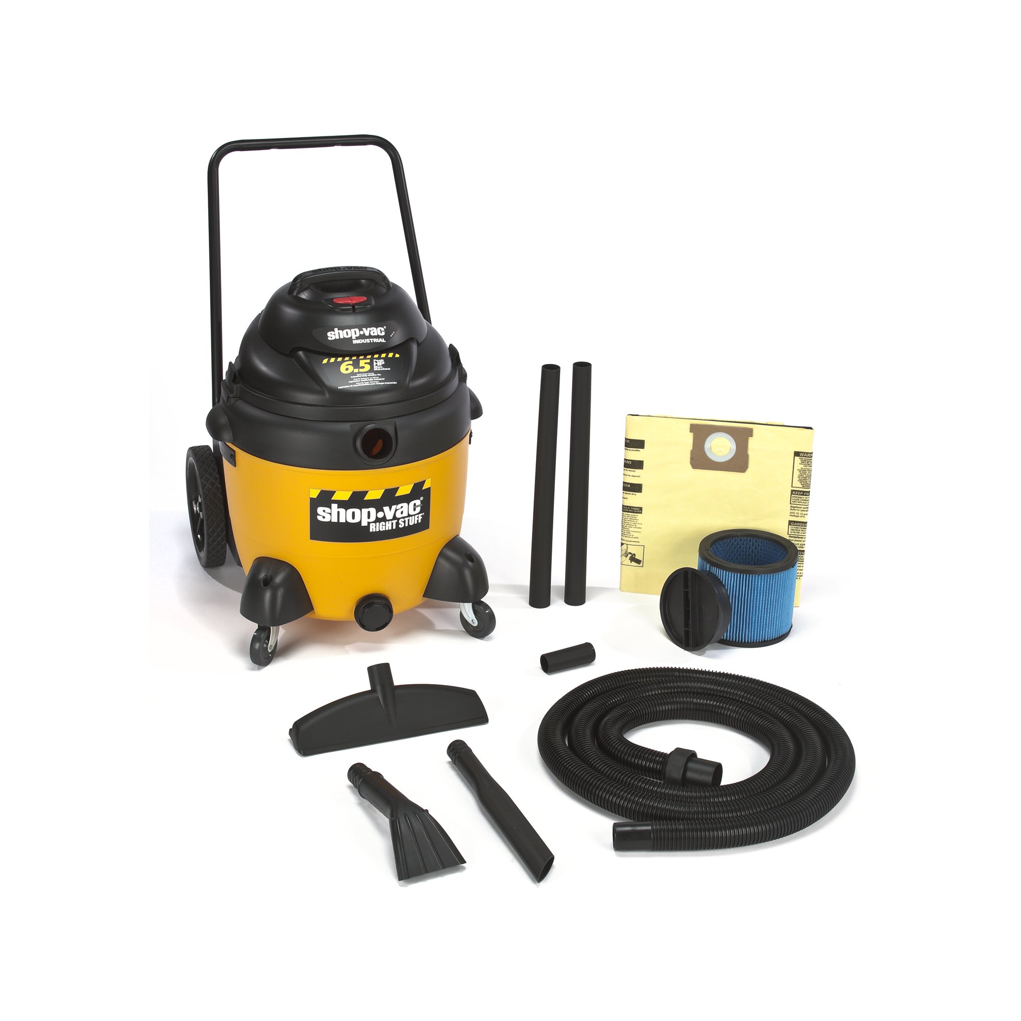 Branded ShopVac Industrial Wet/Dry Vac With Cart 6.5 Peak HP 18 Gal