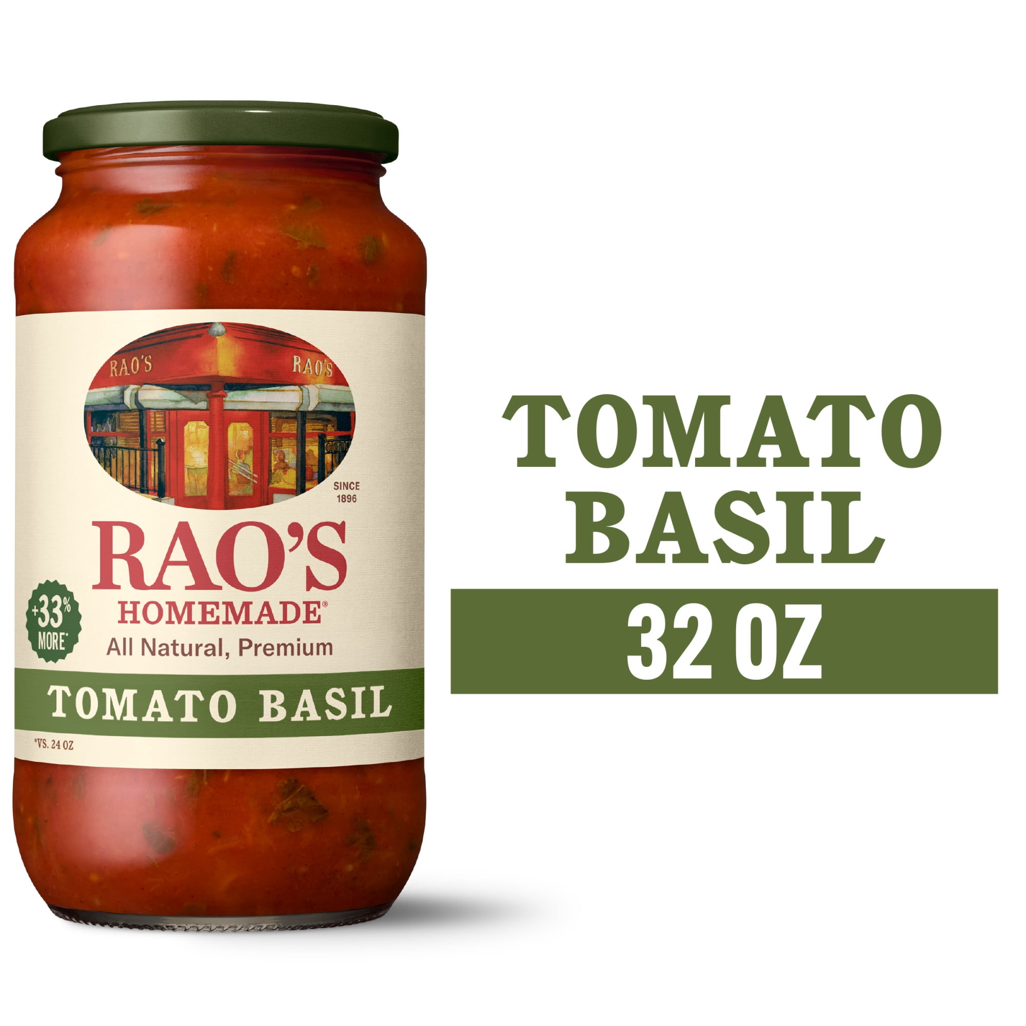 (3 pack) Rao's Homemade Tomato Basil Sauce Made with Italian Tomatoes, 32 oz