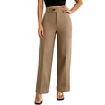 thumbnail image 5 of Htigea Women's High Waisted Work Pants Solid Color Straight Leg Business Pant Dressy Trousers Khaki XL, 5 of 5