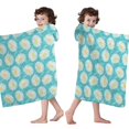 thumbnail image 4 of Turquoise Daisy Flower Yellow Centers Pattern Hooded Bath Towel，60"x35" for Ages 3 To 12 Kids, Quick Dry Lightweight Soft Microfiber Hood Beach Towel Cover Up for Kids, 4 of 7