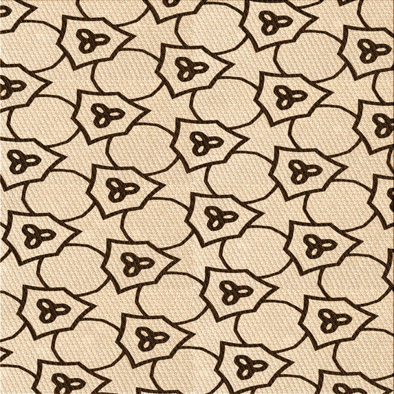 Ahgly Company Indoor Square Patterned Light Brown Area Rugs, 4' Square