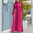 thumbnail image 3 of Pink and Black Stripe Pattern Design Long Dress summer dresses women evening dress, 3 of 4
