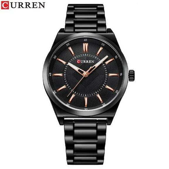 Curren Watches Men Top Brand Luxury Quartz Classic Black Business Wristwatch Stainless Steel Band Clock Simple - Quartz Wristwatches