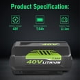 thumbnail image 2 of Cargador de batería Eagglew 7500 mAh 40 V para Ryobi de litio de 7,5 Ah, 2 of 7