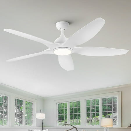 

KUIKUI Modern 60 In Intergrated LED Ceiling Fan Lighting with White ABS Blade