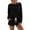 Black, variant on Womens Pajamas Set Casual Long Sleeve Tops with Drawstring Shorts Matching Outfits Set Breathable Lounge Sleepwear