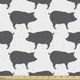 thumbnail image 1 of Pig Sofa Upholstery Fabric by the Yard, Continuous Pig Animal Silhouette Pattern Domestic Mammal Husbandry Concept, Decorative Fabric for DIY & Home Accents, 5 Yards, Charcoal Grey White by Ambesonne, 1 of 4