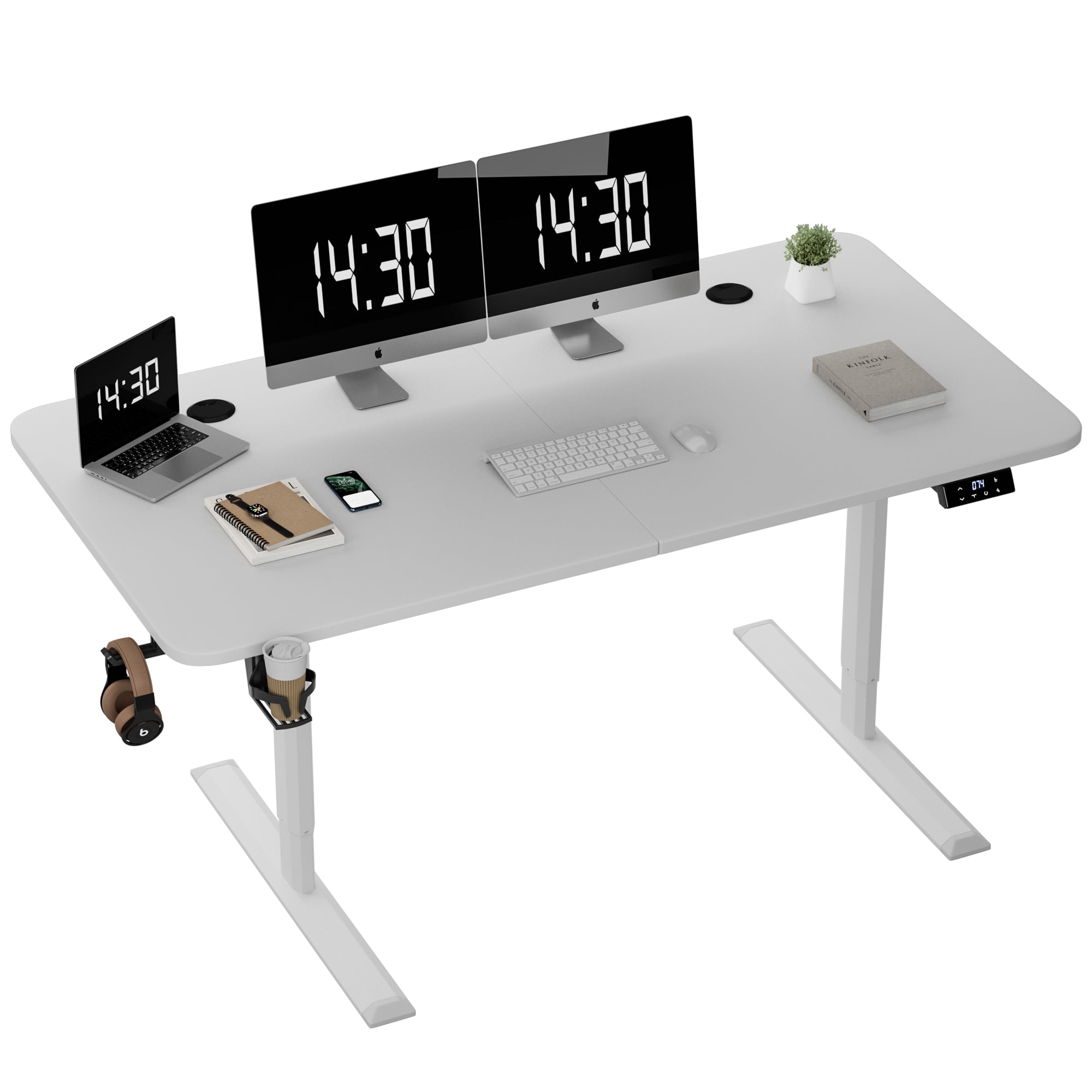 Homall Electric Height Adjustable Standing Desk, Large 55 inch Sit