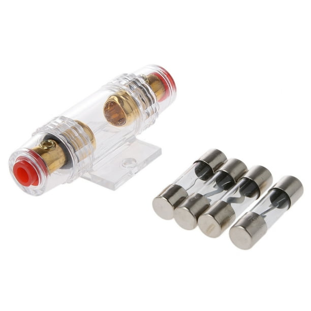 60 Amp Circuit Breaker AGU Fuse Holder 4 or Wire with 4pcs Fuses for Automotive Audio Vehicle