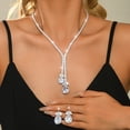 thumbnail image 2 of AEXTO Rhinestone Bridal Wedding Jewelry Sets Silver Choker Necklace Earrings Set Prom Formal Costume Jewelry Set for Women and Brides, 2 of 7