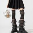 thumbnail image 5 of Milue Women Mesh Lace Leg Warmers Summer Over The Knee High Socks Y2K Streetwear, 5 of 18