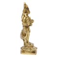 thumbnail image 4 of Brass World Brass Kaal Bhairava with Dog Statue Maha Kala God Vajrabhairava Yamantaka Murti Mahakal Bhairav Statue for Home Dcoraration Height 5.5 Inch Gold Color, 4 of 5