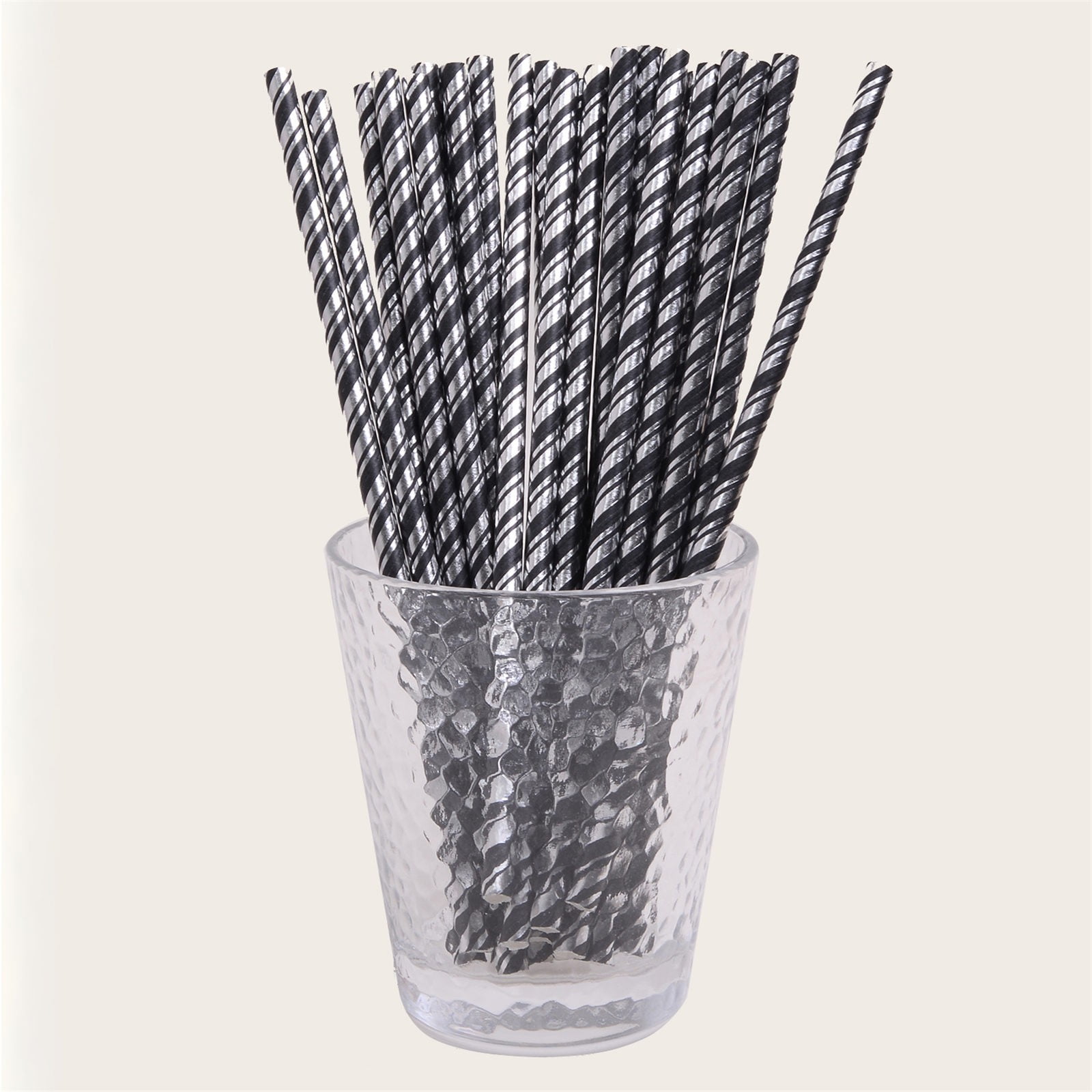 Premium Disposable Drinking Striped Paper Straws 25pc Star Paper Straws