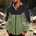 thumbnail image 6 of Hooded Rain Jacket for Men Solid Color Outdoor Windproof And Waterproof Long Sleeved Hooded Jacket Rainy Day Commute, 6 of 7