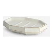Kassatex St. Honore Soap Dish White with Silver Accent