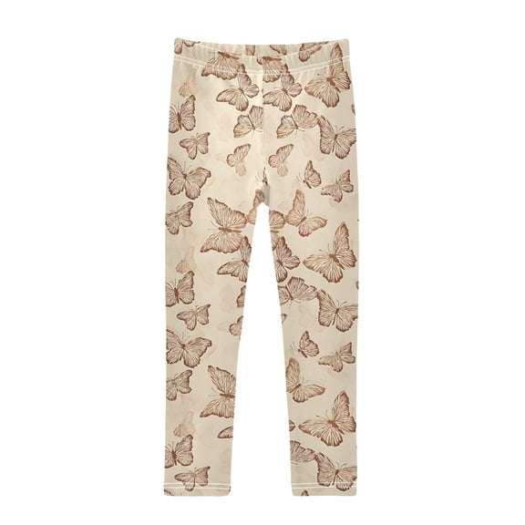 joogoo Girls' Leggings Retro Butterflies Yoga Pants 6T