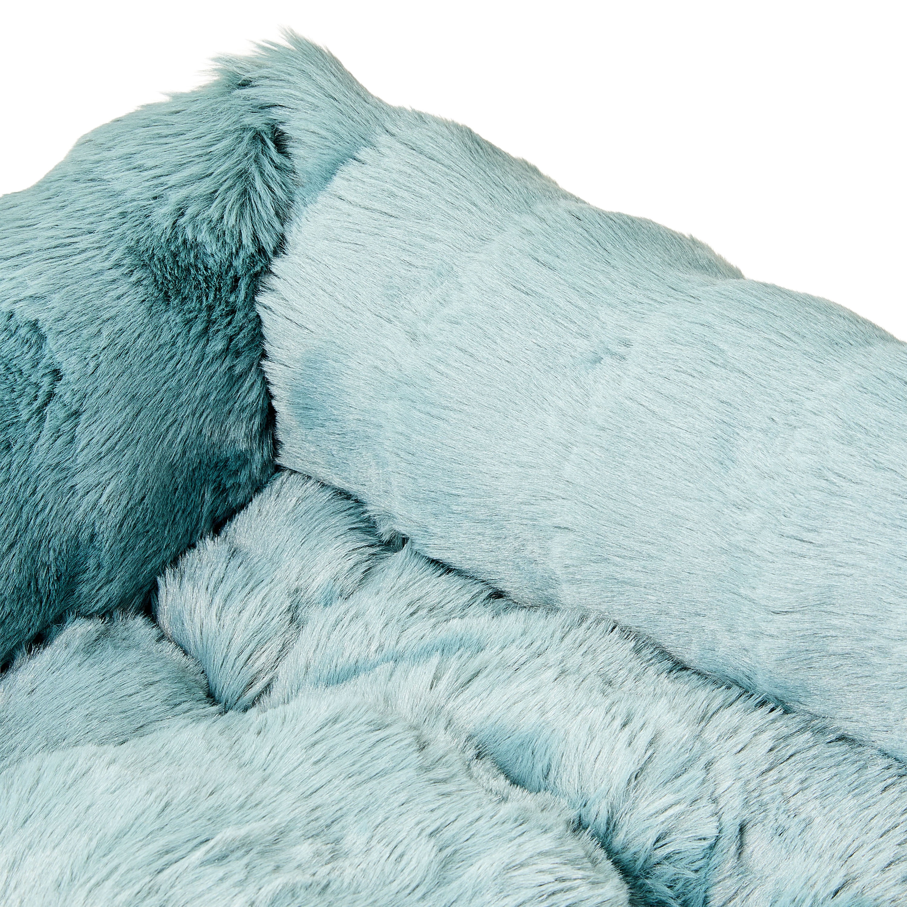 Vibrant Life Small Bubble Faux Fur Orthopedic Cuddler Pet Bed, Blue, 22" x 15"