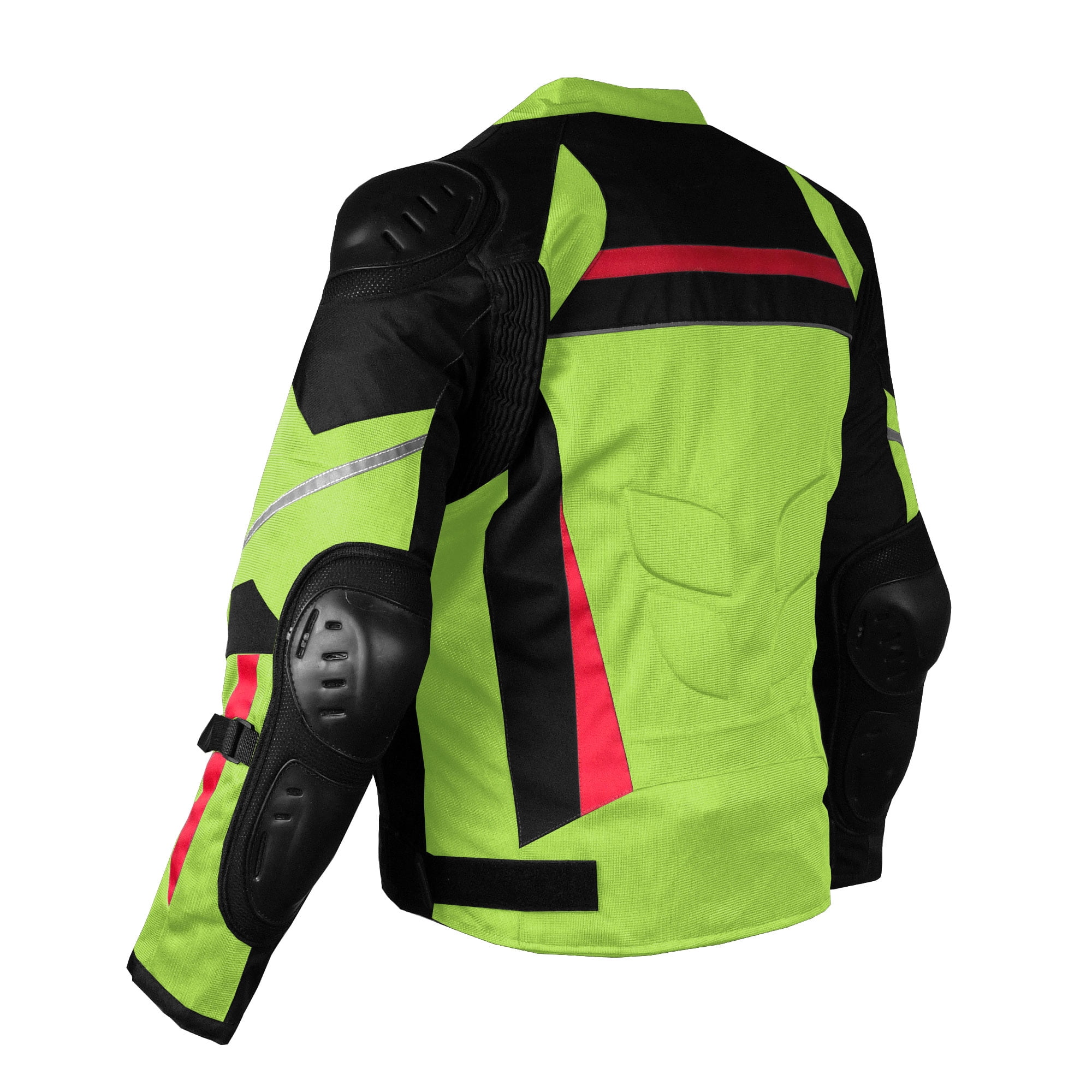 AirTrek Men Mesh Motorcycle Touring Waterproof Rain Armor Biker Jacket Hi Vis Green XXL