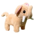 thumbnail image 1 of Lindo elefante de peluche electrónico para regalar a bebés a partir de 2 años. marrón claro, 1 of 9