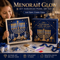 thumbnail image 6 of DIY Hanukkah Pearl Art Kit, Chanukah Themed Diamond Painting Craft Set, Pre Printed Canvas and Pearl Beads Art Kit for Handmade Wall Decor During Festival of Lights B, 6 of 6