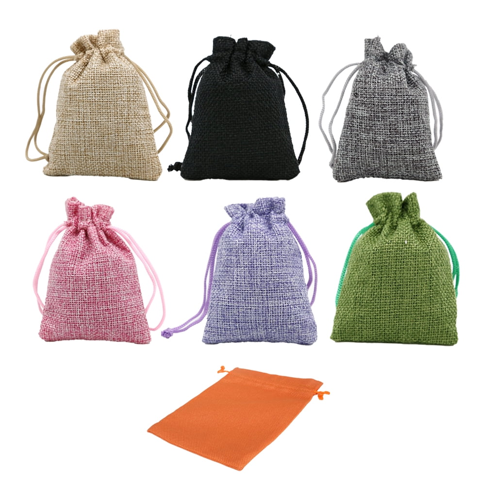 Amaiiu 10PCS Linen Pouches Dustproof Drawstrings Sack Jewelry Gift