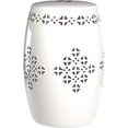 thumbnail image 4 of Safavieh Quatrefoil Ceramic Decorative Garden Stool, Cream, 4 of 4