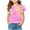 Pink, variant on breaise Tie Dye T Shirts for Girls Ruffle Short Sleeve Shirt 2025 Summer Pleated Crewneck Tops