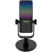 TONOR Xbox Microphone, RGB Condenser Streaming Mic with 30H Battery Life, Low Noise, Monitoring, Gain Control, One Tap Mute, Fast Charging, Compatible with Capture Card TCX3